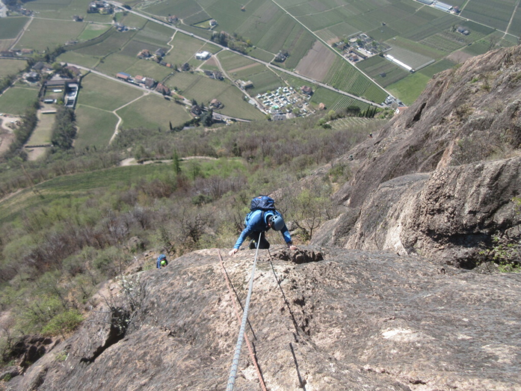 Porphyry multi-pitch climbing Bolzano