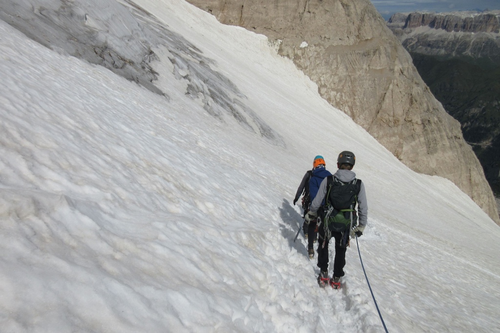MARMOLADA – 3343 m – WEST RIDGE on the Glacier