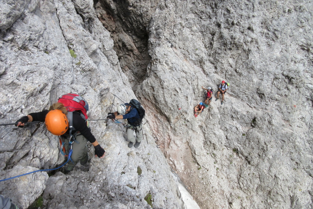 via ferrata in the Dolomites with mountain guide
