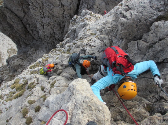 Klettersteig Runde und Durchqerung im Rosengarten