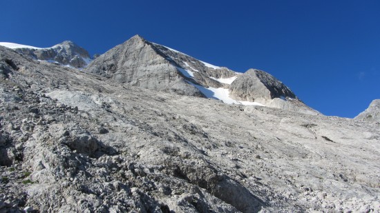 Marmolata glacier with the mountain guide Marmolata with the mountain guide