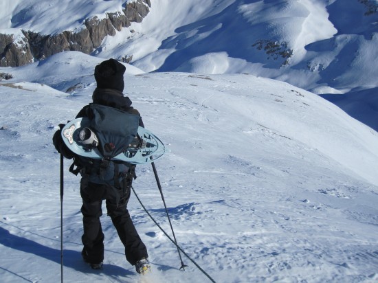 snowshoes Dolomites hiking Pellegrino