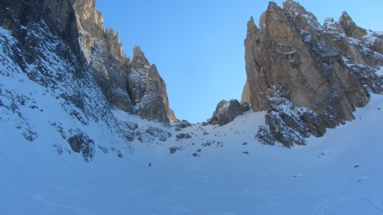 Freeride: discesa dalla forcella del Sassolungo