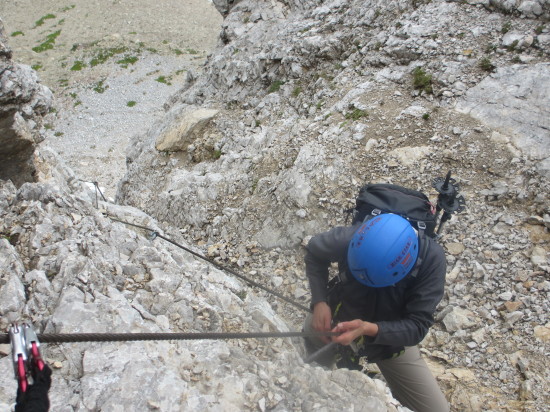 Klettersteig-Fassatal-Col-Ombert-Dolomiten