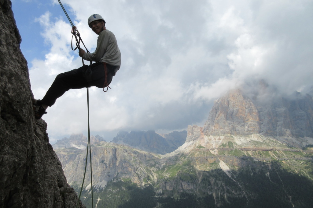 rock climbing on the Cinque Torri Falzarego